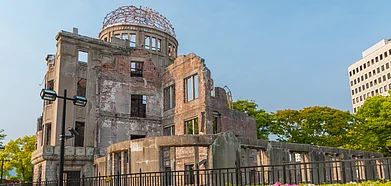 The Atomic Bomb Dome memorial building in Hiroshima is one of the sites featured