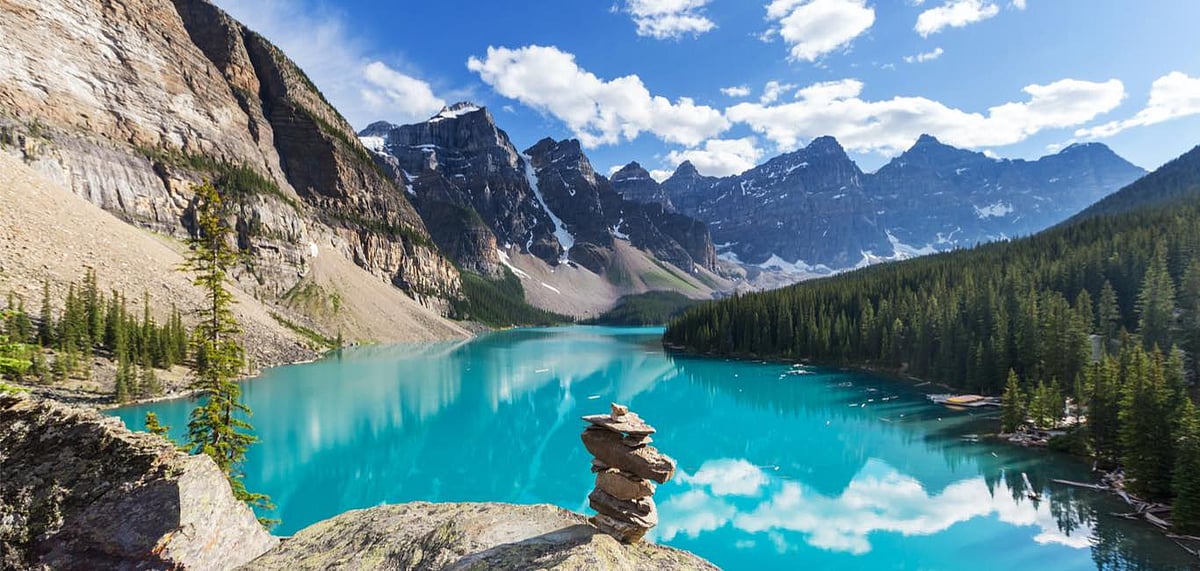 The Moraine Lake in Banff National Park, Canada