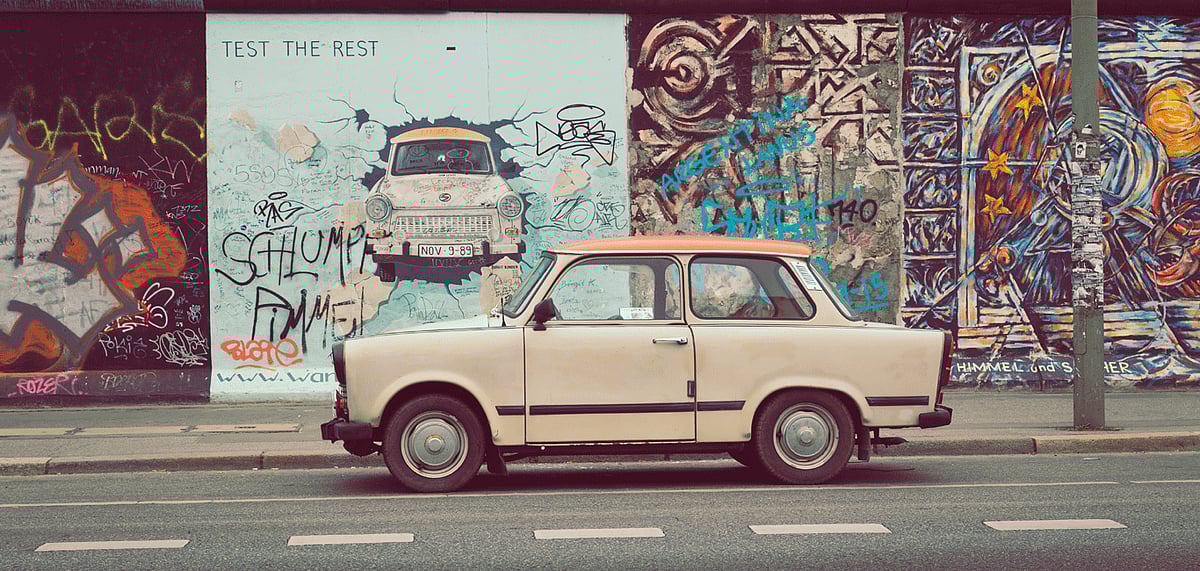 A part of the Berlin Wall at East Side Gallery in Berlin