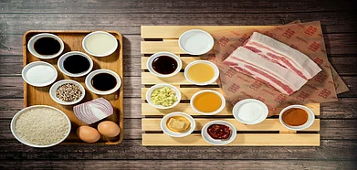 A platter of raw ingredients from a masterclass