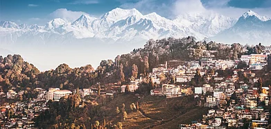The hill town of Darjeeling