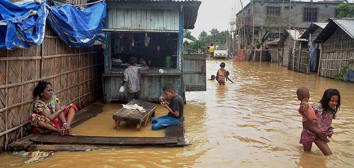Flood caused by heavy downpour in Nagaland