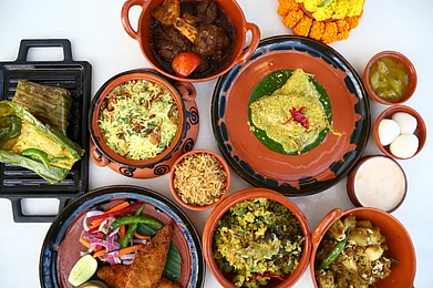 A Durga Puja Bhuribhoj spread