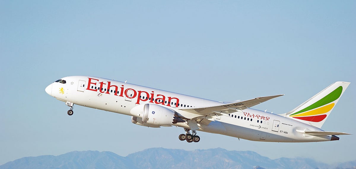 An airborne Ethiopian Airlines flight