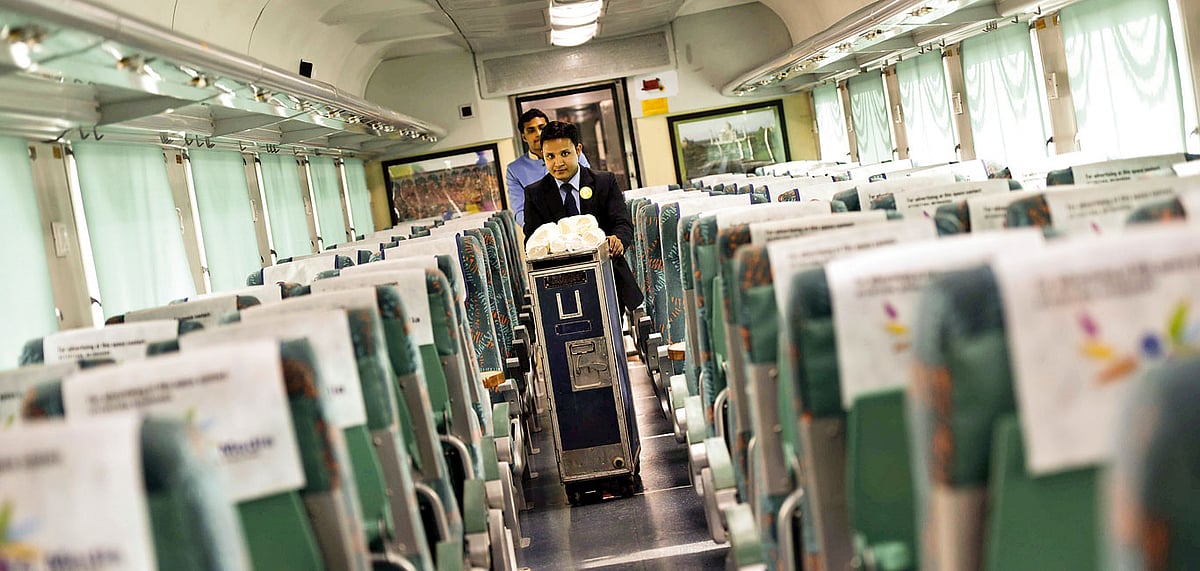 Interiors of an Indian Railways trains