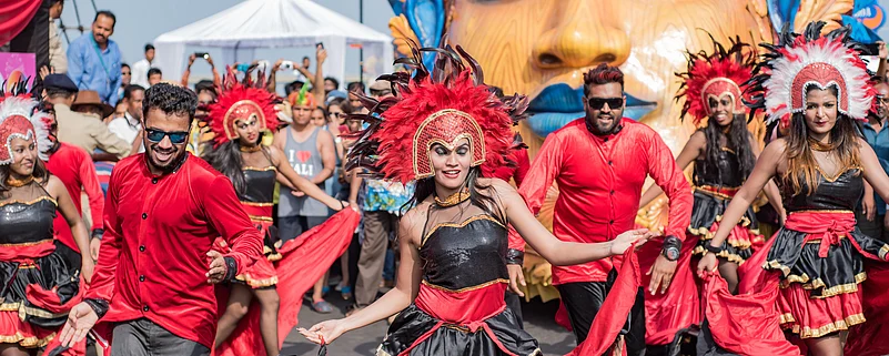 A scene from the Grand Parade at the Goa Carnival