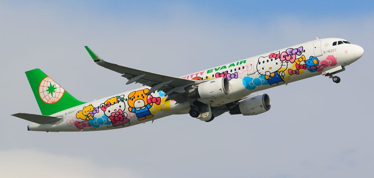 The Hello Kitty dream jet with special livery 