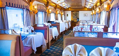 Interiors of the luxurious passenger train, Deccan Odyssey