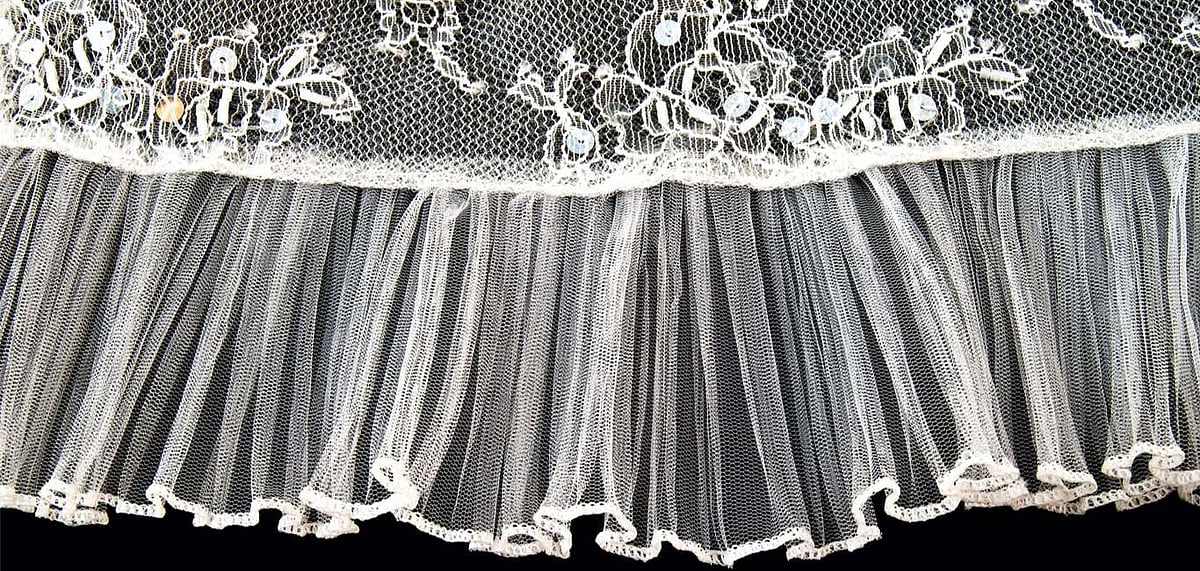 Lace embellishments on a cloth