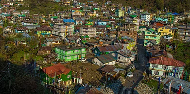 A riot of colours in Lachen on a sunny morning