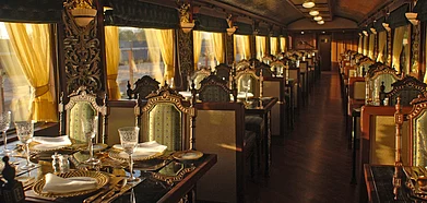 Maharajas Express : Mayur Mahal is inspired by Indias national bird, the peacock