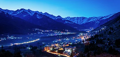 Manali city after sunset