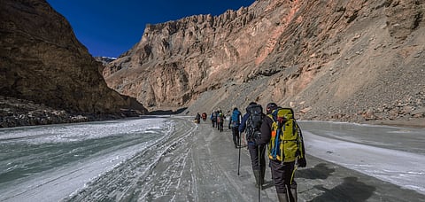 A trekking group in Ladakh