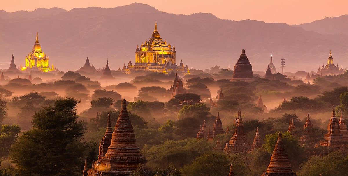 The beautiful landscape at Bagan, Myanmar