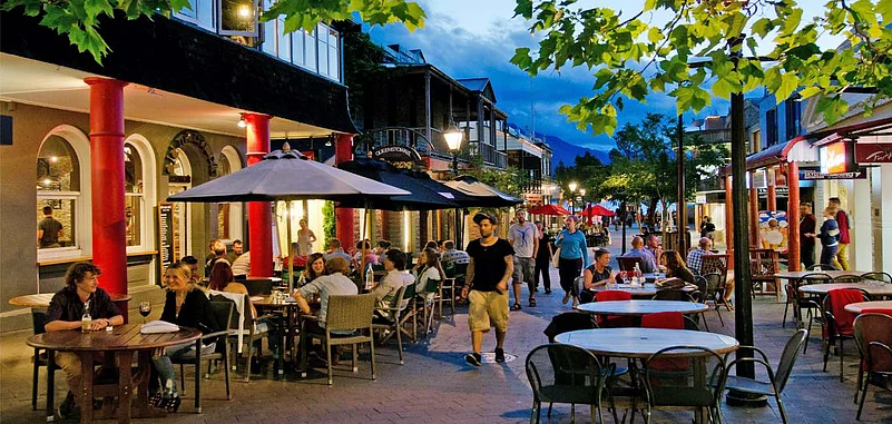 A bustling street in New Zealand