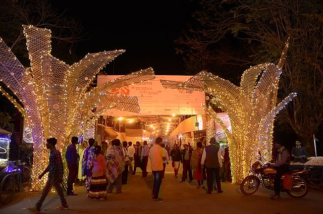 Visitors shop for handicrafts at the annual craft fair