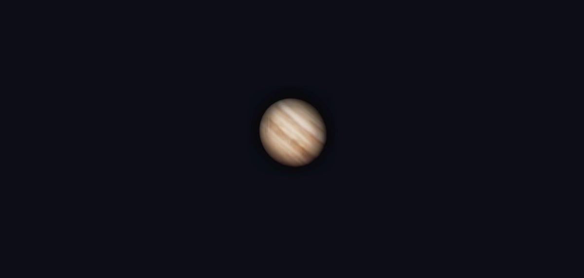 Jupiter as seen in the night sky 