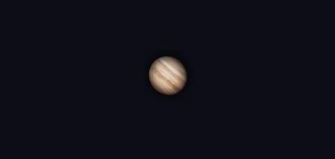 Jupiter as seen in the night sky 