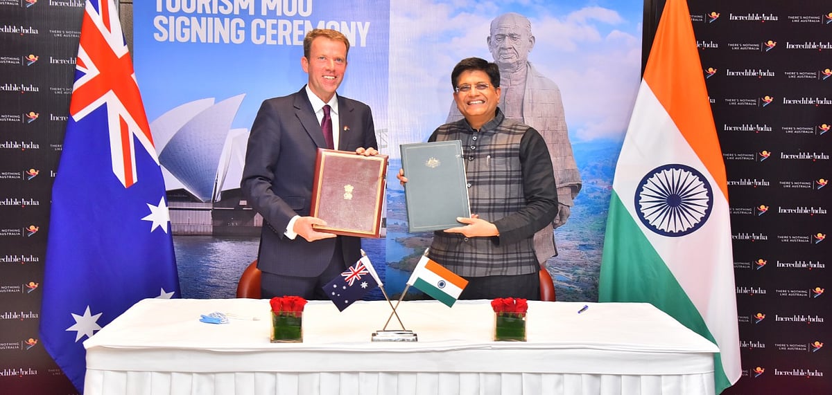 Dan Tehan and Piyush Goyal renewed the Australia-India MoU on Tourism Cooperation today 