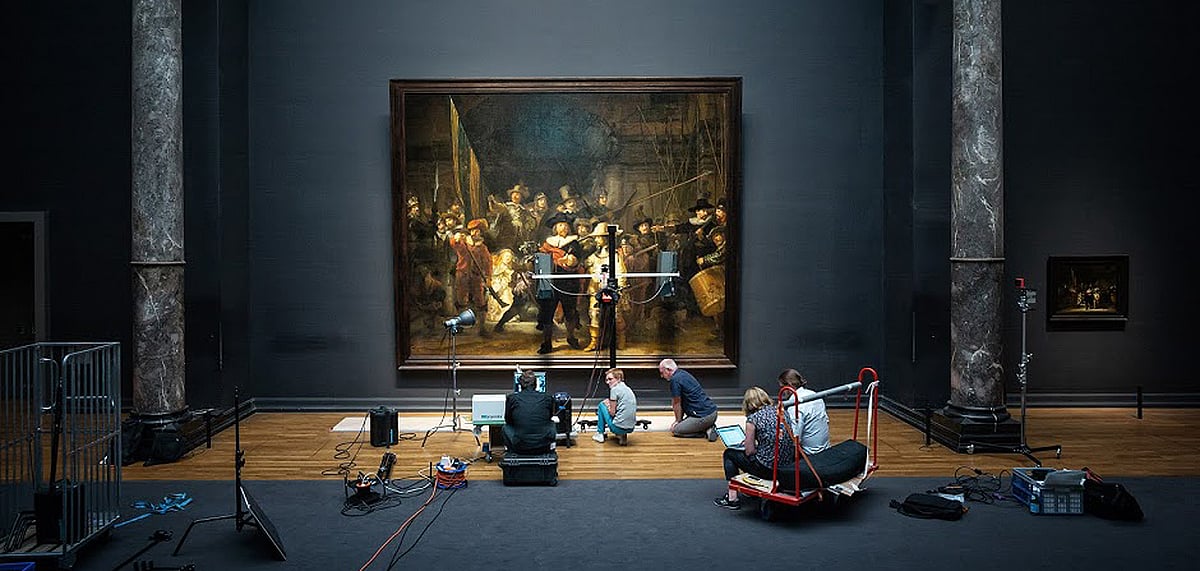 Rembrandts artwork The Night Watch at the Rijksmuseum