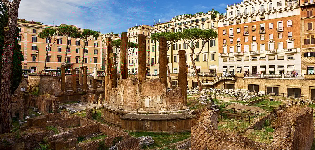Ruins of Largo di Torre Argentina in Rome