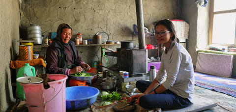 At a homestay in Hankar village, Ladakh 