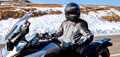 Sadhguru Jaggi Vasudev on his BMW K1600 GT during his ongoing road trip in North America