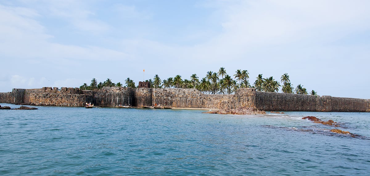 Sindhudurg Fort is surrounded on all four sides by the Arabian Sea