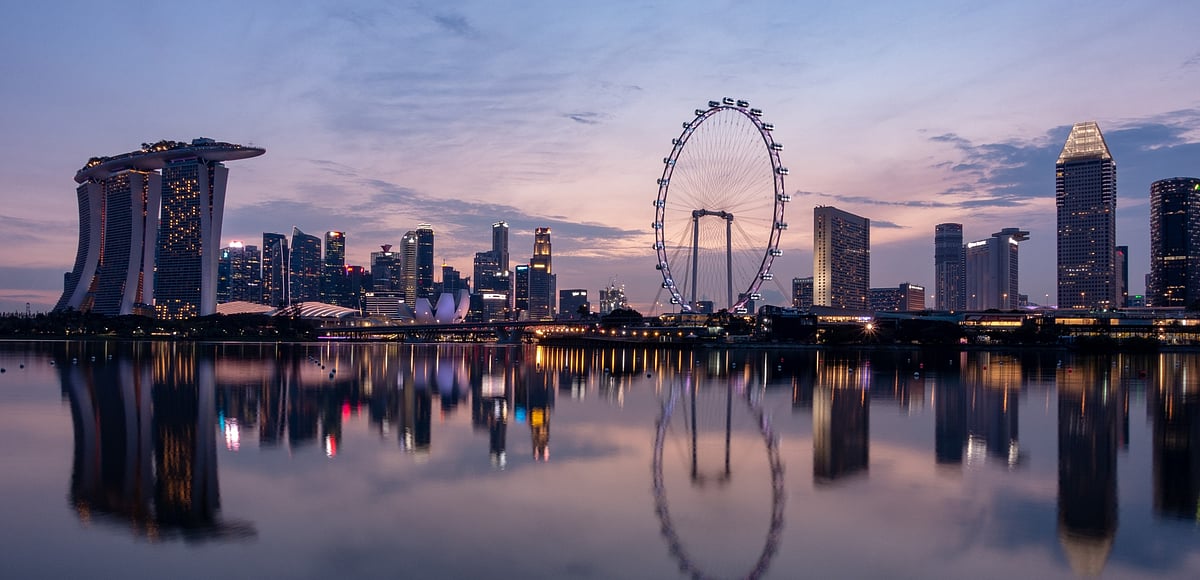 Singapores shimmering skyline