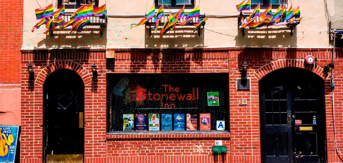 The iconic Stonewall Inn in the Greenwich Village neighborhood of Lower Manhattan