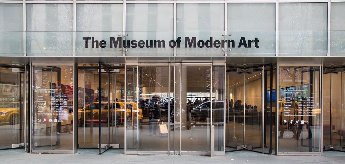 Street view of Museum of Modern Art in Manhattan. The MoMA was founded in 1929.