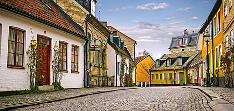 An old town in downtown Sweden