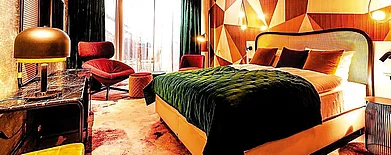 One of the rooms at the Hide Hotel Films in Switzerland