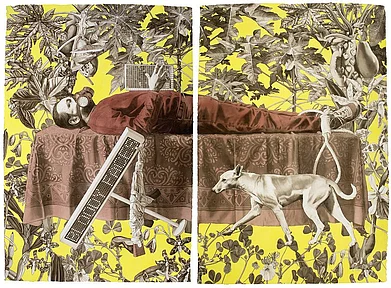 Artwork by TV Santosh at the Politics of Paper Exhibition