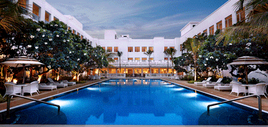 The propertys poolside