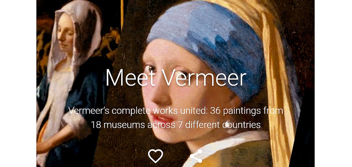 Artwork on the Meet Vermeer app