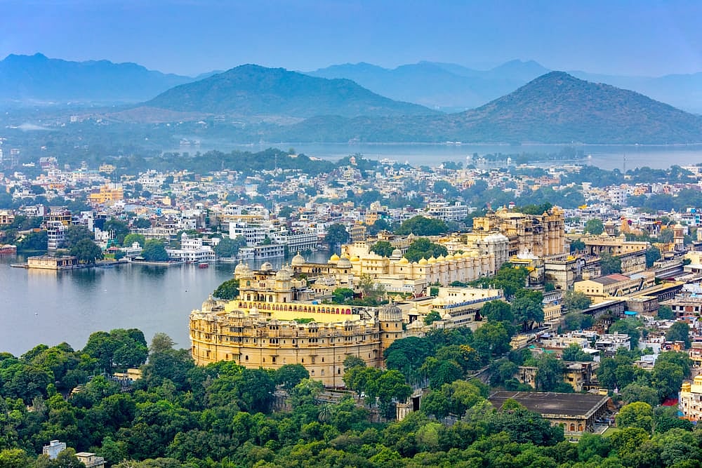 Aerial view of Udaipur