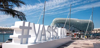 Yas Island with Hotel W Abu Dhabi in the background