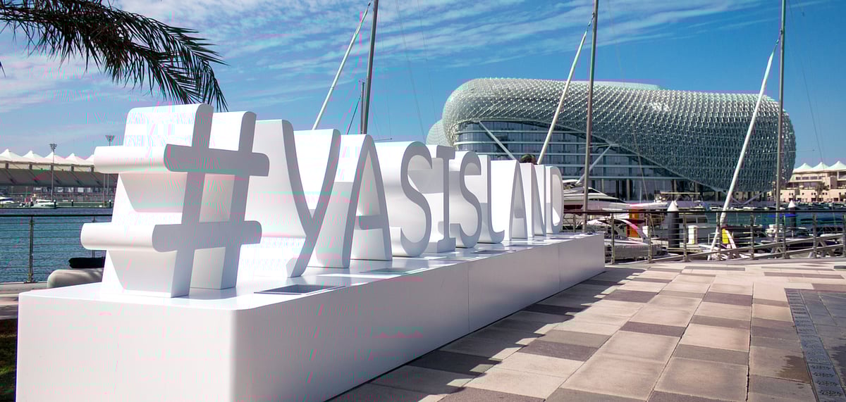 Yas Island with the Hotel W Abu Dhabi in the background