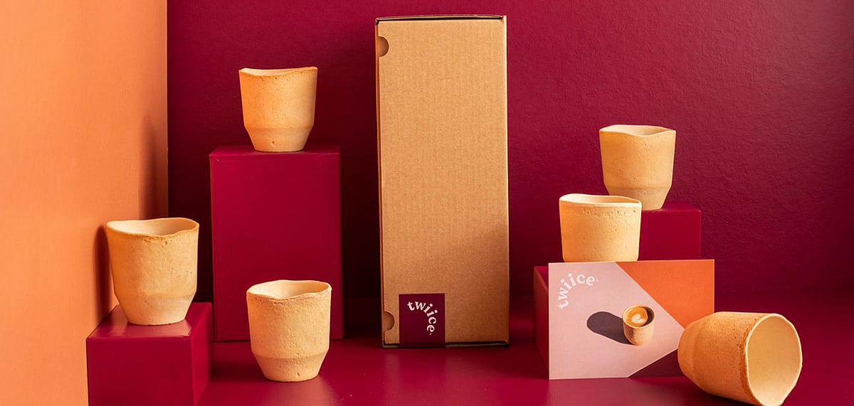 Edible biscotti cups