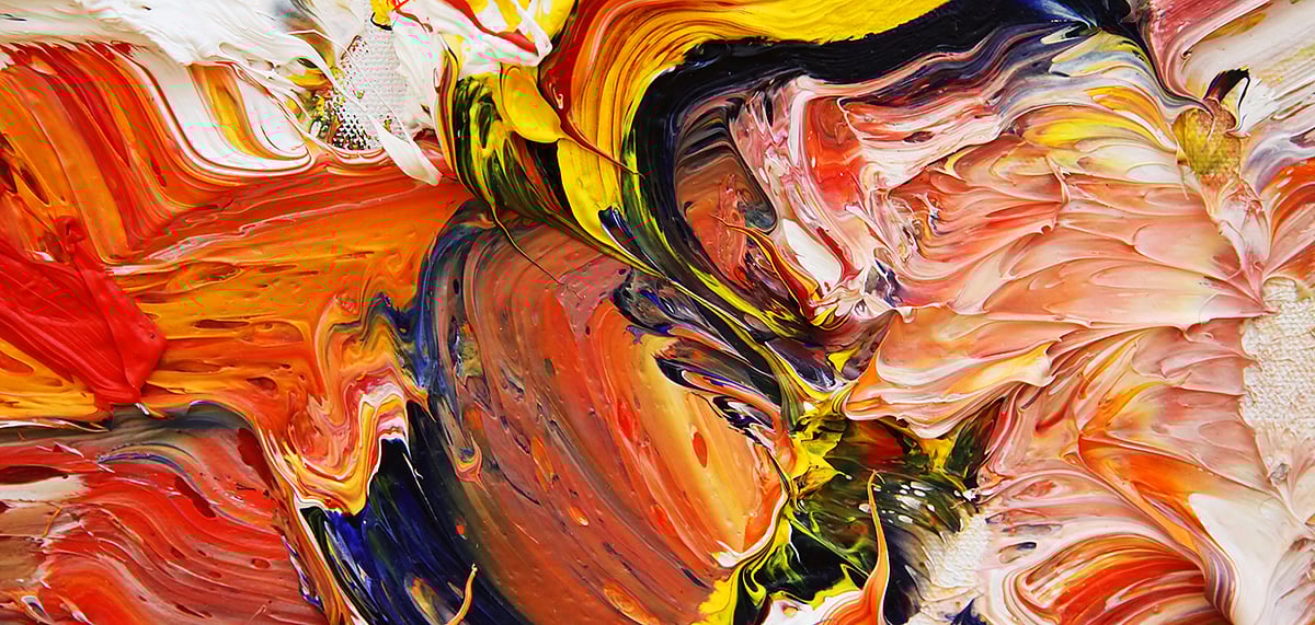 Close-up of an oil painting  