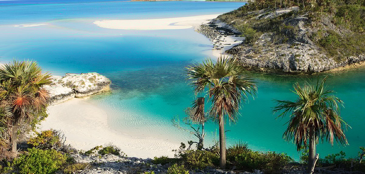 A beach in Shroud Cay, part of the Exuma island chain in the Bahamas