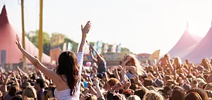 Crowd enjoying themselves at a music festival