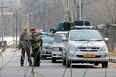 Shutterstock : File photo of a security checkpost in Kashmir