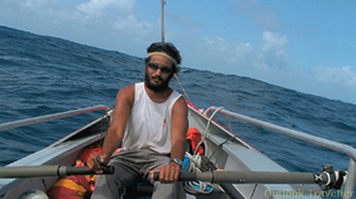 Bhavik Gandhi spent about 12 hours daily rowing in the Atlantic Ocrean