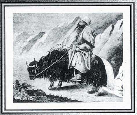 The pundit Sarat Chandra Das entering Tibet from Sikkim