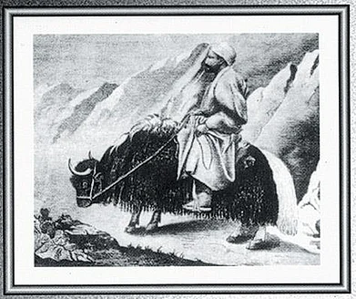 The pundit Sarat Chandra Das entering Tibet from Sikkim