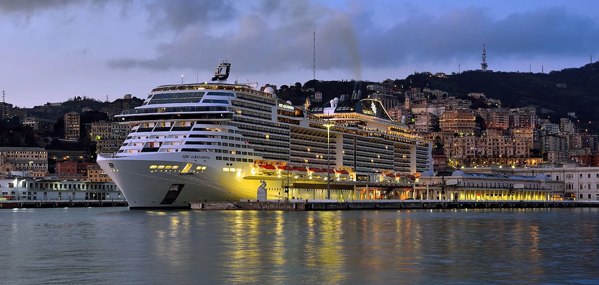 MSC Grandiosa built in 2019 has a passenger capacity of 6,300 