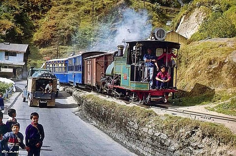 An old photo of the Darjeeling Toy Train