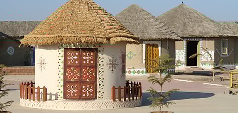 Traditional house in the Rann of Kutch desert 